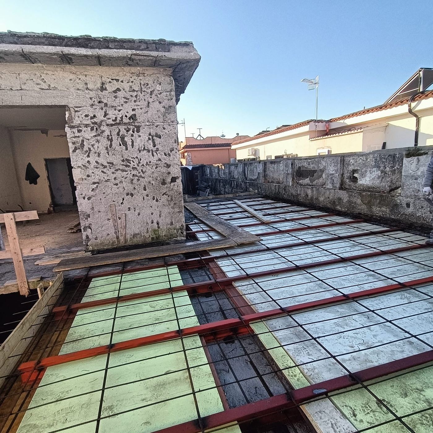 Struttura del tetto pronta per il getto
